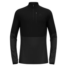 Odlo Long Sleeve Shirt Descent Ceramiwarm Mid Layer with Half Zip Underwear Black Men's